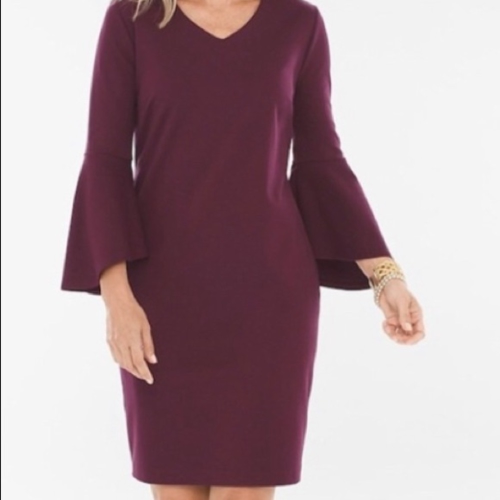 Chico’s cotton knit dress burgundy